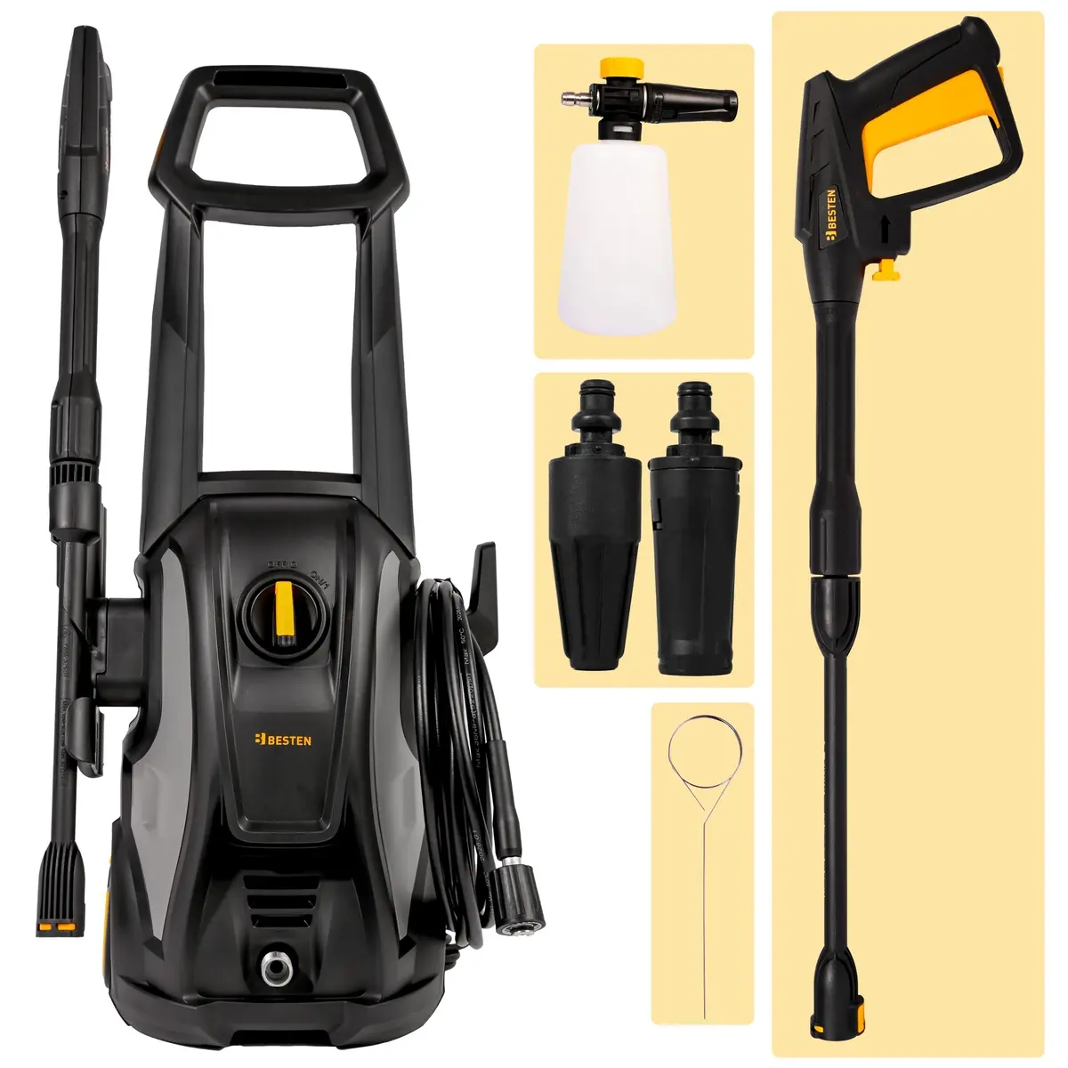 Zawartość zestawu Myjka ciśnieniowa BESTEN BE0002883